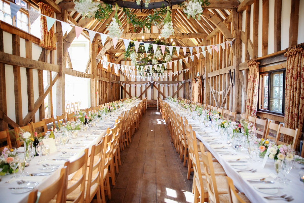 Rustic barn wedding reception