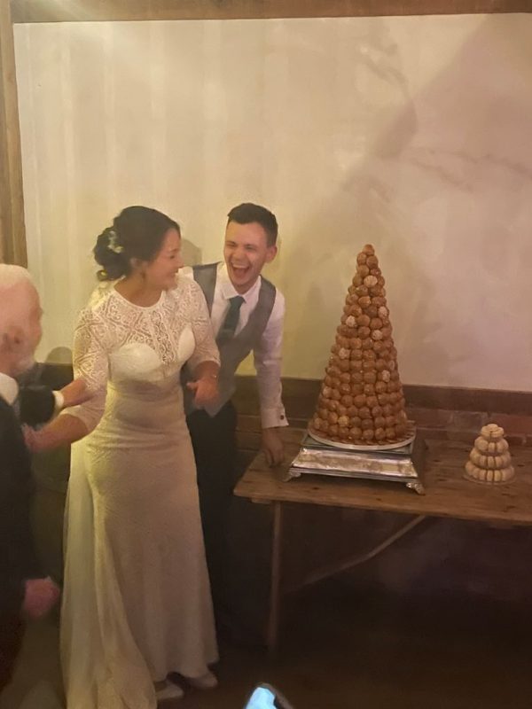 cutting the cake