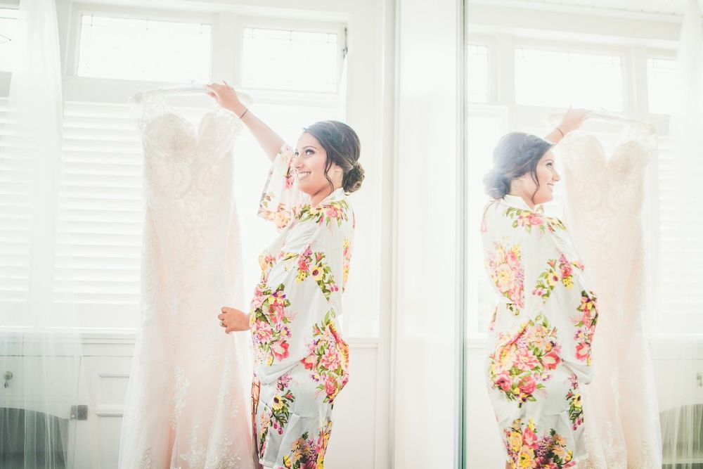 Bride with her dress