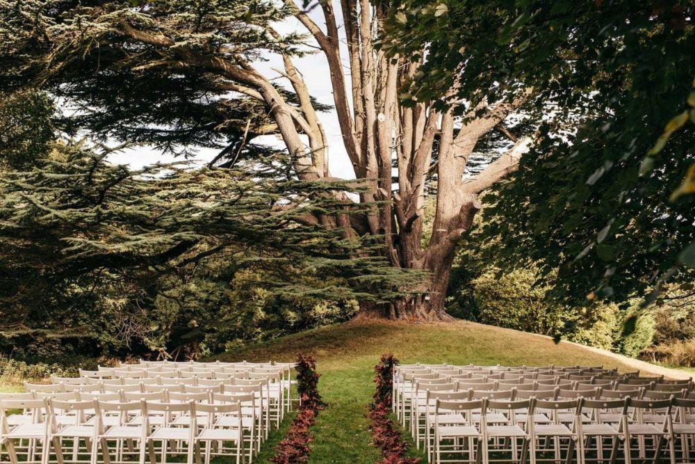 Outdoor rustic ceremony at Broxmouth Estate