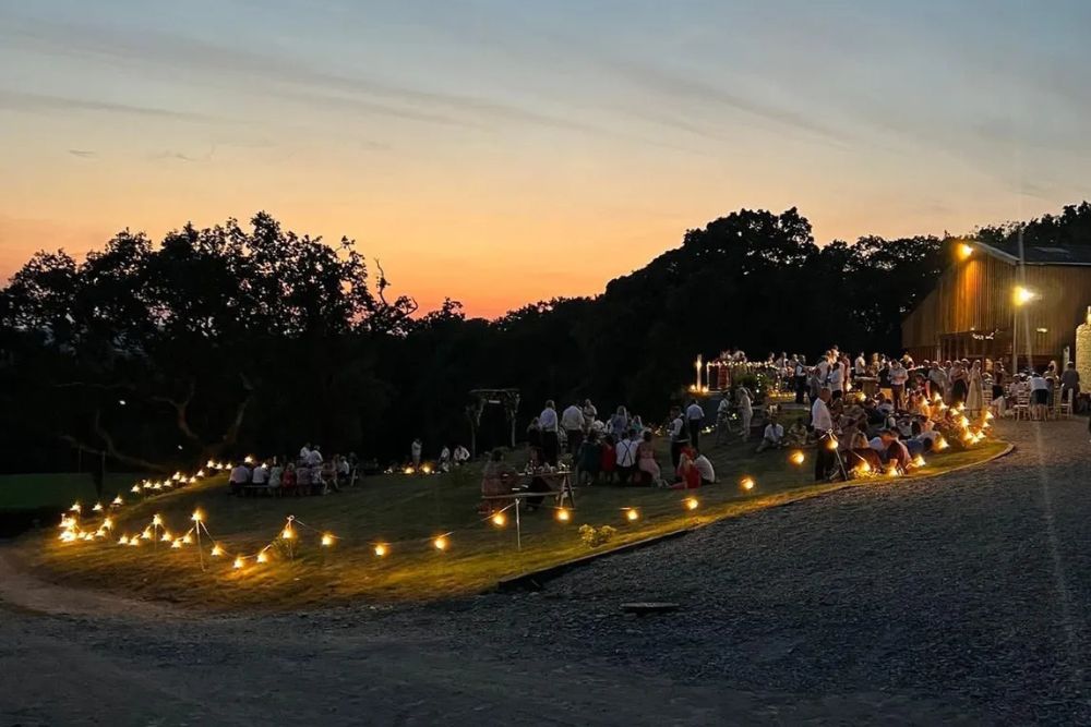 Outside at Green Grove wedding barn