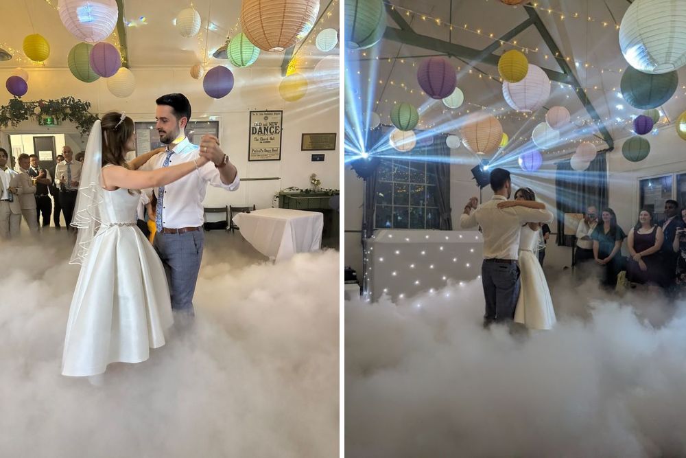 Bride and groom having their first dance