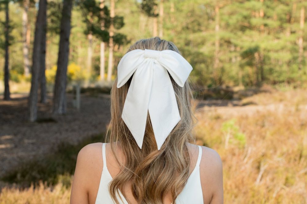 Oversized satin hair bow